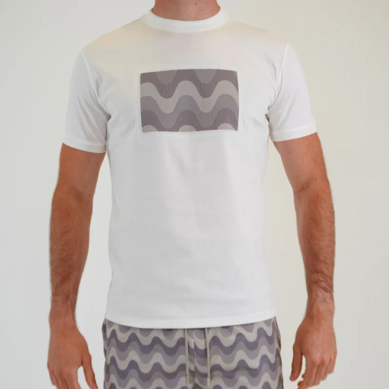 Lanka Grey Wave T-Shirt - White
